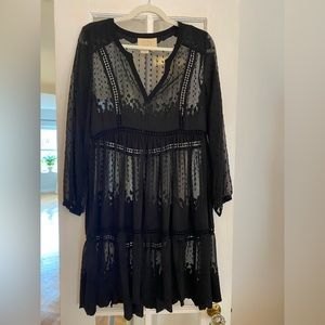Anthropologie Point d'esprit and lace effect dress